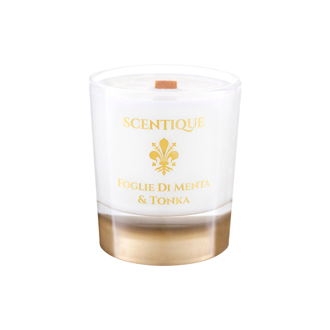 Maison Scentique luxury soy candle Foglie di Menta and Tonka